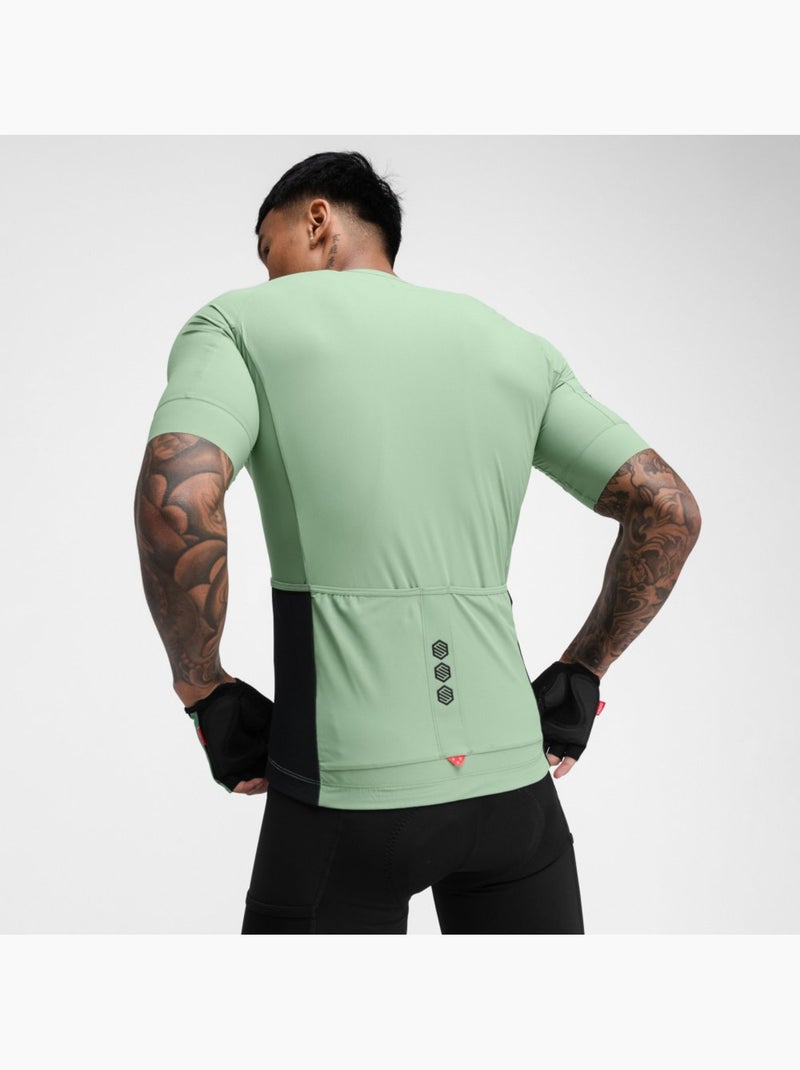 Camisola de ciclismo gravel de manga curta para homem Verde - Kiabi