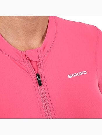 Camisola de ciclismo gravel de manga curta para mulher
