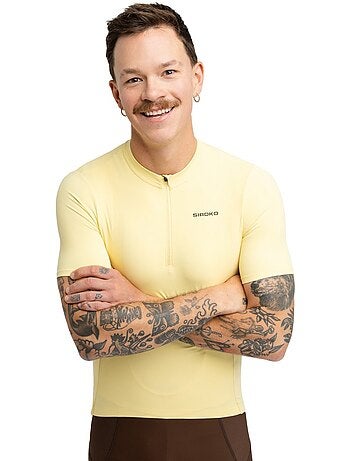 Camisola de ciclismo gravel de meio fecho zipper para homem
