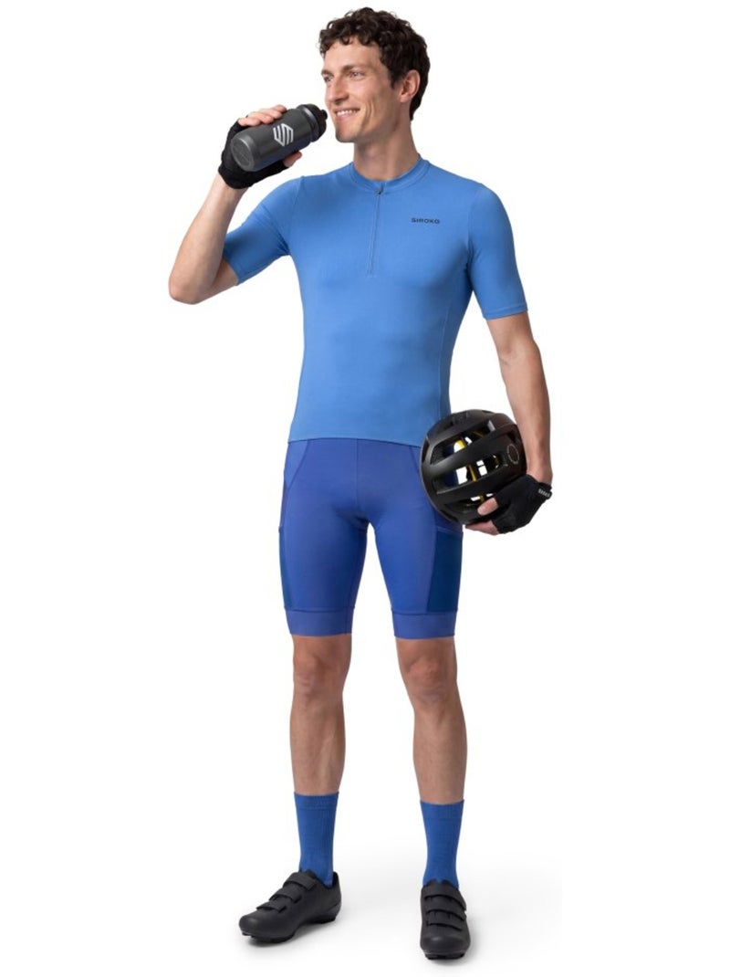 Camisola de ciclismo gravel de meio fecho zipper para homem Azul - Kiabi