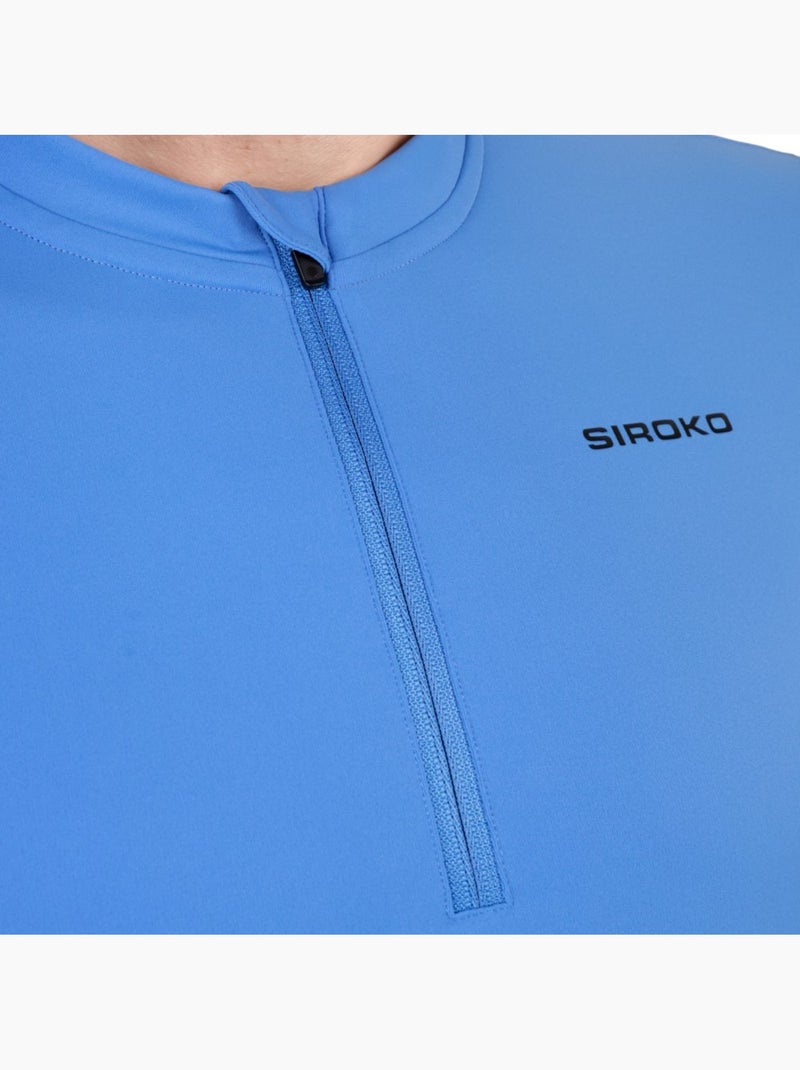 Camisola de ciclismo gravel de meio fecho zipper para homem Azul - Kiabi