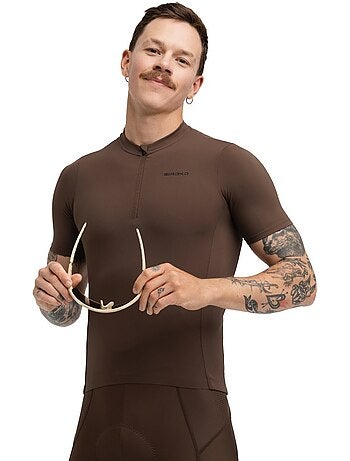 Camisola de ciclismo gravel de meio fecho zipper para homem