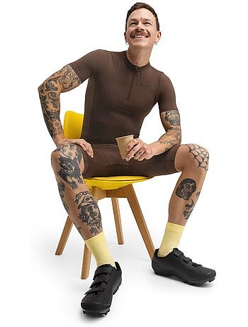 Camisola de ciclismo gravel de meio fecho zipper para homem
