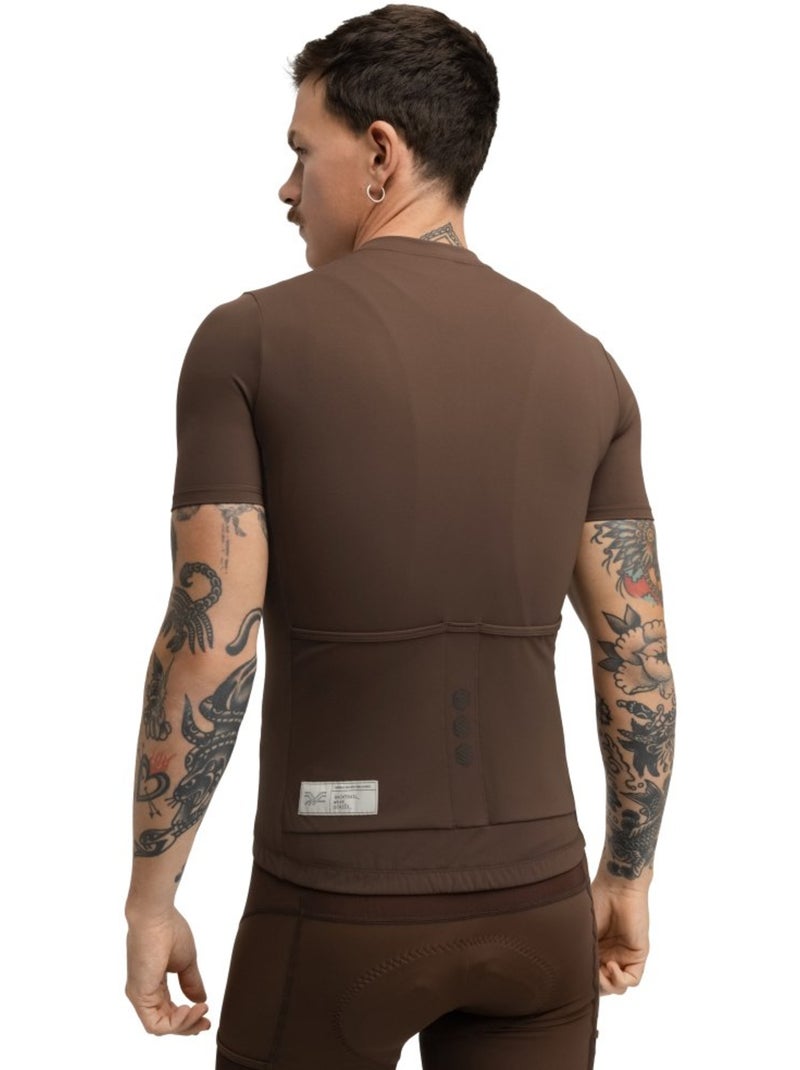 Camisola de ciclismo gravel de meio fecho zipper para homem Castanho - Kiabi