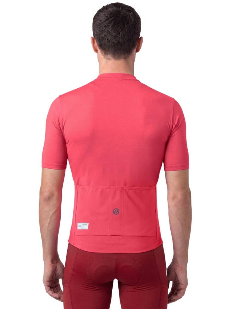 Camisola de ciclismo gravel de meio fecho zipper para homem Vermelho - Kiabi