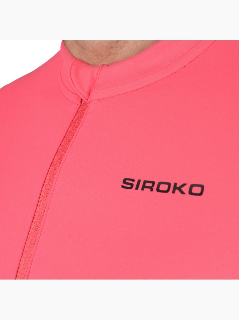 Camisola de ciclismo gravel de meio fecho zipper para homem Vermelho - Kiabi