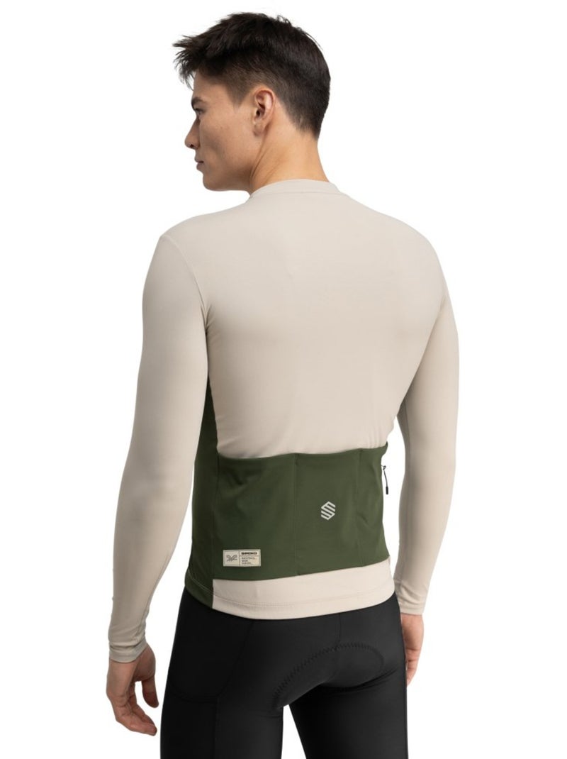 Camisola de ciclismo gravel manga comprida homem Bege - Kiabi