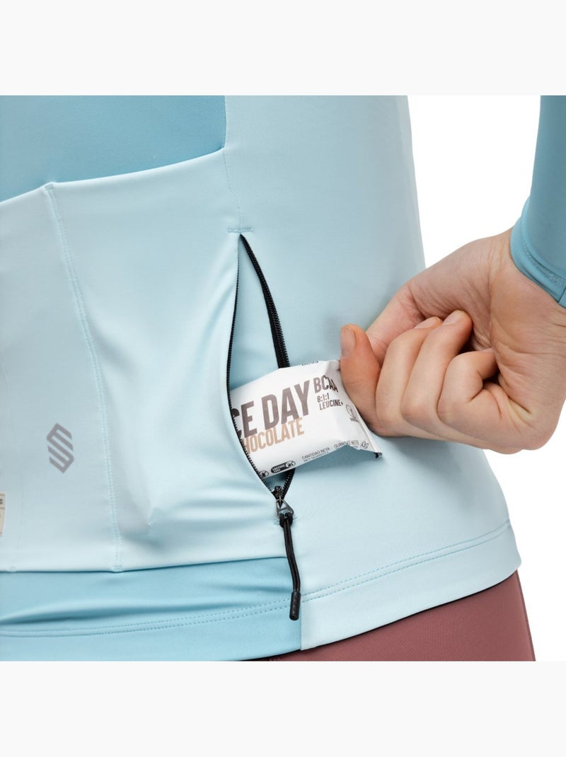 Camisola de ciclismo gravel manga comprida mulher Azul - Kiabi