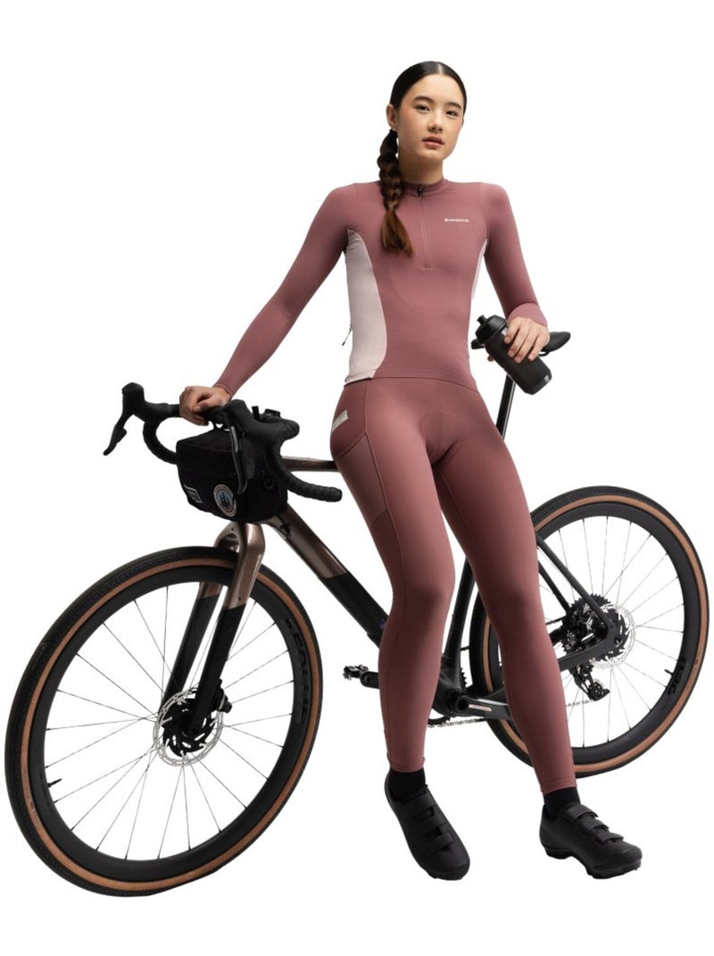 Camisola de ciclismo gravel manga comprida mulher Castanho - Kiabi