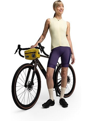 Camisola de ciclismo gravel sem mangas para mulher