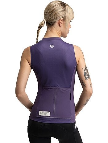 Camisola de ciclismo gravel sem mangas para mulher