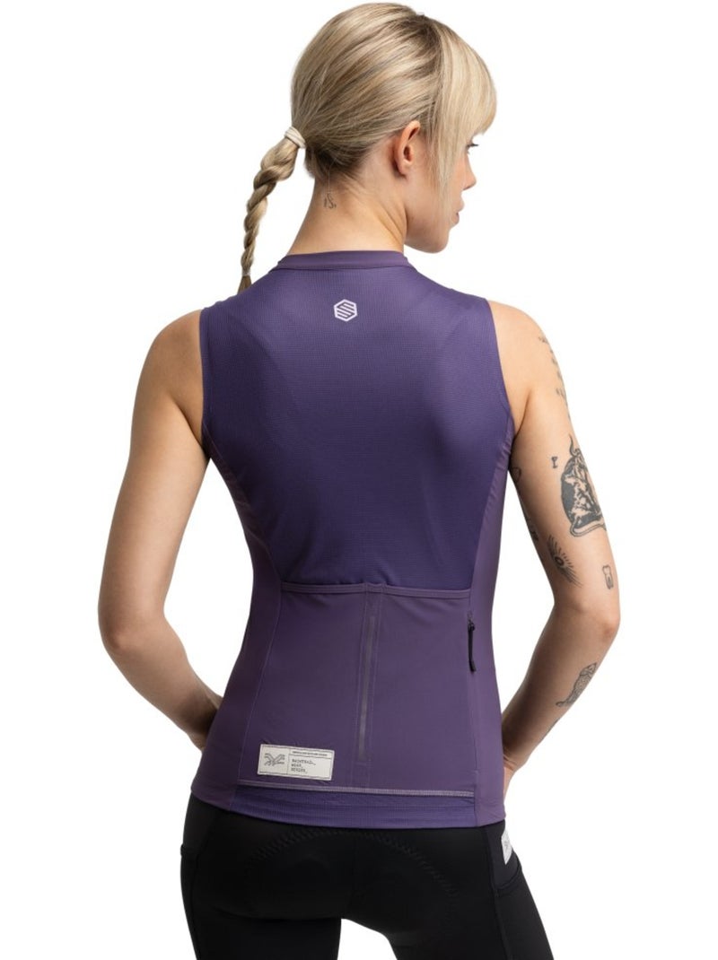 Camisola de ciclismo gravel sem mangas para mulher Roxo - Kiabi