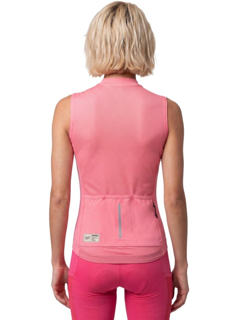 Camisola de ciclismo gravel sem mangas para mulher Vermelho - Kiabi