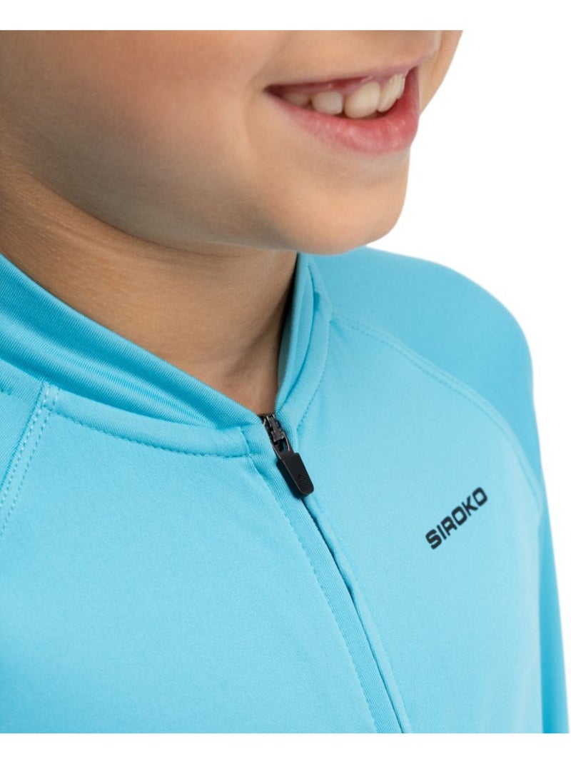 Camisola de ciclismo térmica de manga comprida rapaz Azul - Kiabi