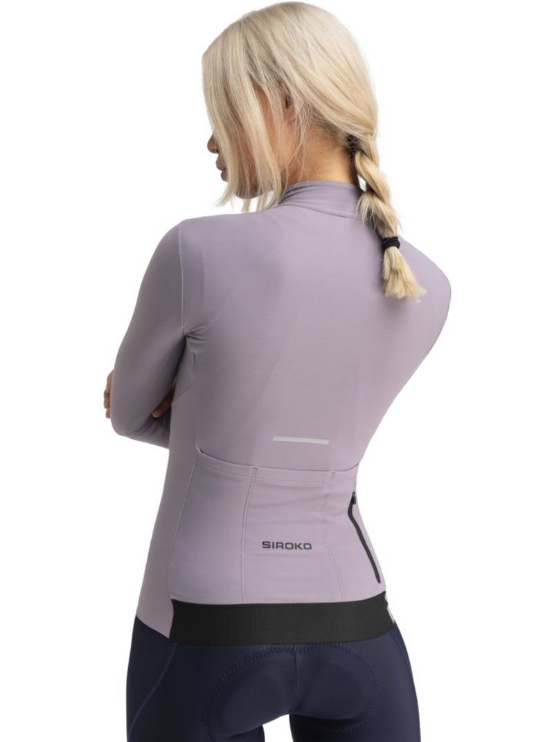 Camisola de ciclismo térmica manga comprida mulher Lavanda - Kiabi