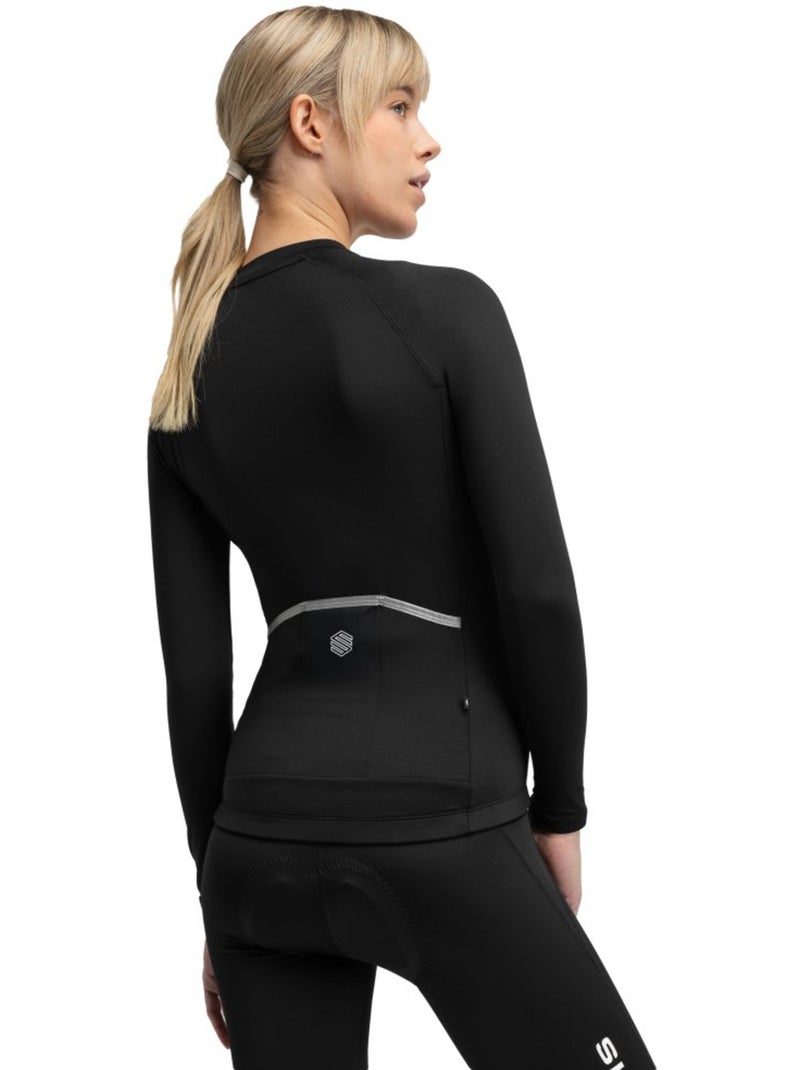 Camisola de ciclismo térmica manga comprida mulher Preto - Kiabi