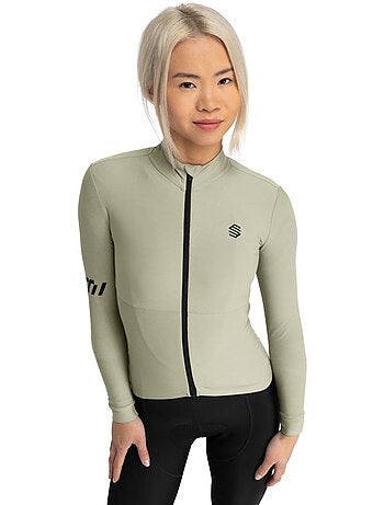 Camisola de ciclismo térmica manga comprida mulher