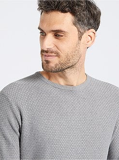 Camisola de conceção ecológica em malha texturada - Kiabi