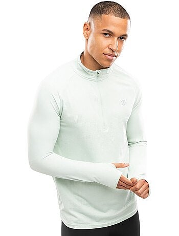 Camisola de corrida com meio fecho para homem