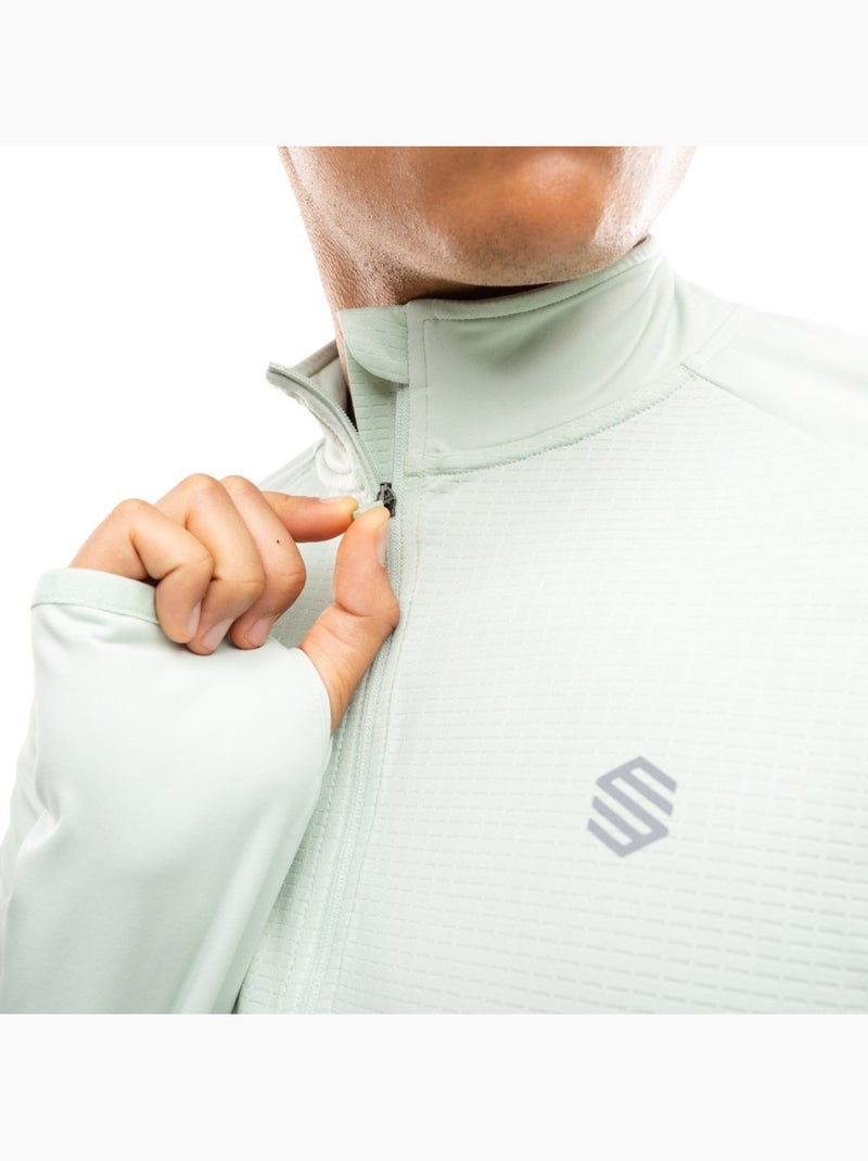 Camisola de corrida com meio fecho para homem Verde - Kiabi