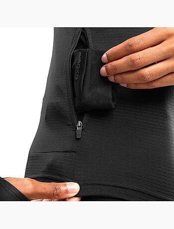 Camisola de corrida com meio fecho para mulher