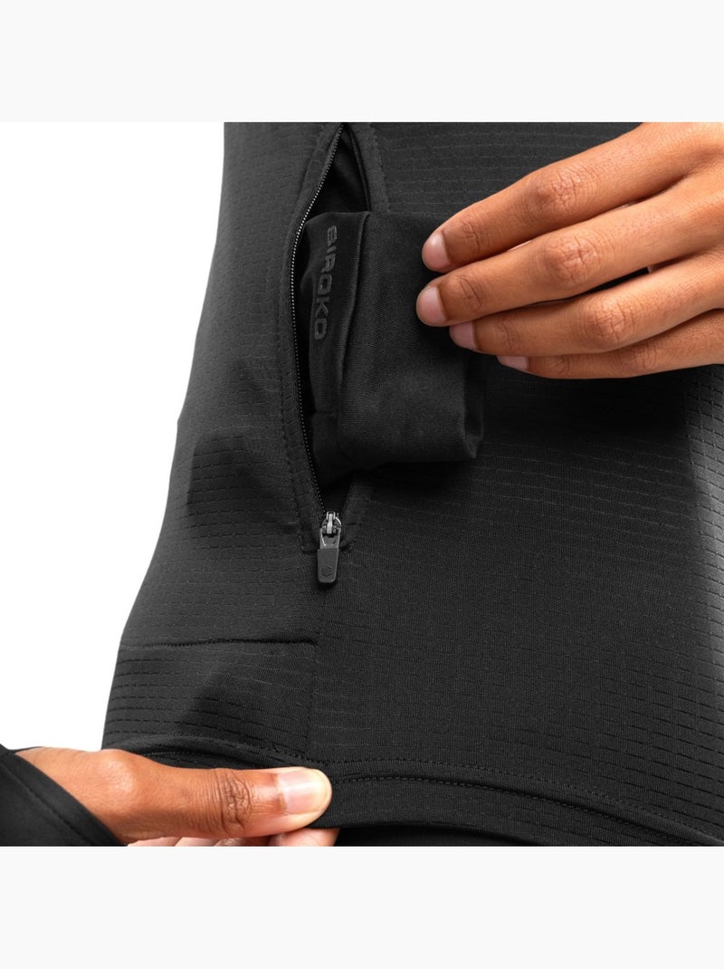 Camisola de corrida com meio fecho para mulher Preto - Kiabi