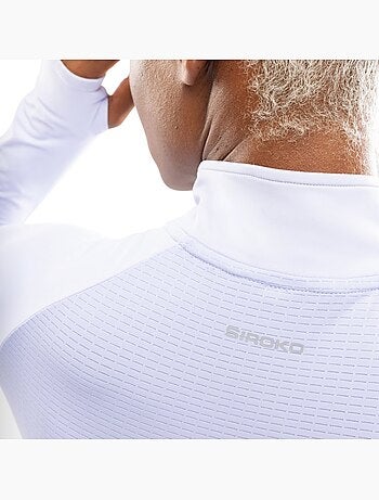 Camisola de corrida com meio fecho para mulher
