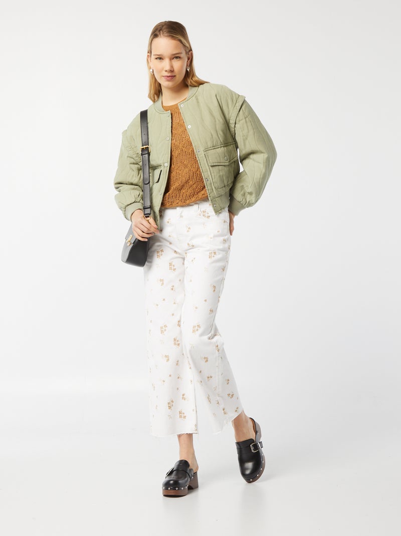 Camisola de croché de manga comprida BEGE - Kiabi