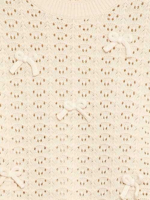 Camisola de croché de manga curta - Kiabi