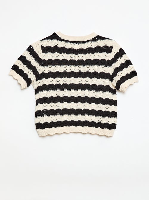 Camisola de croché de mangas curtas - Kiabi