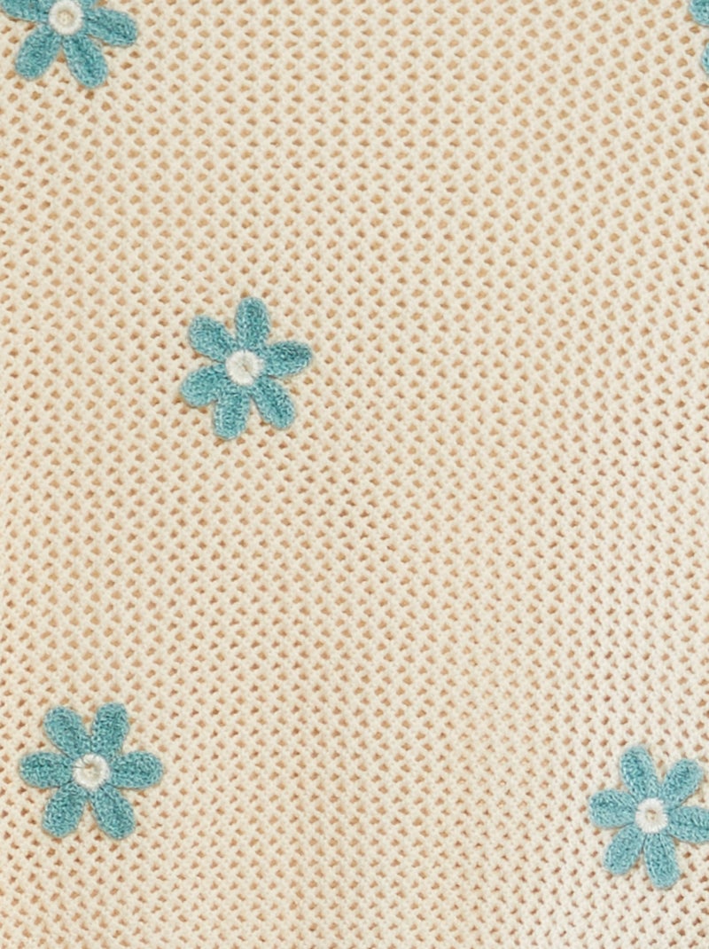 Camisola de croché 'flores' BRANCO - Kiabi