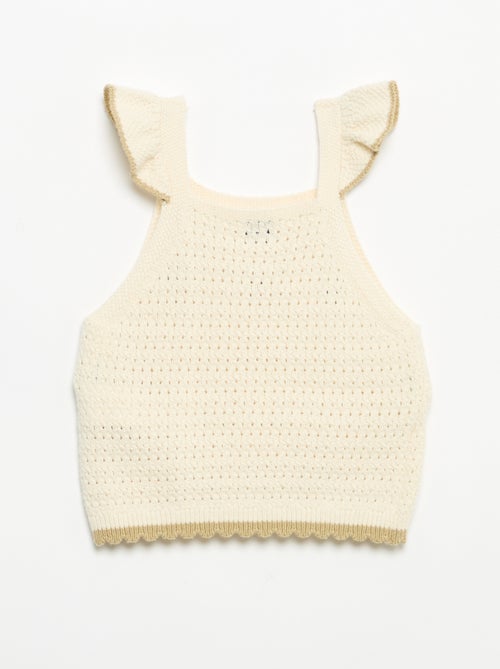 Camisola de croché sem mangas - Kiabi