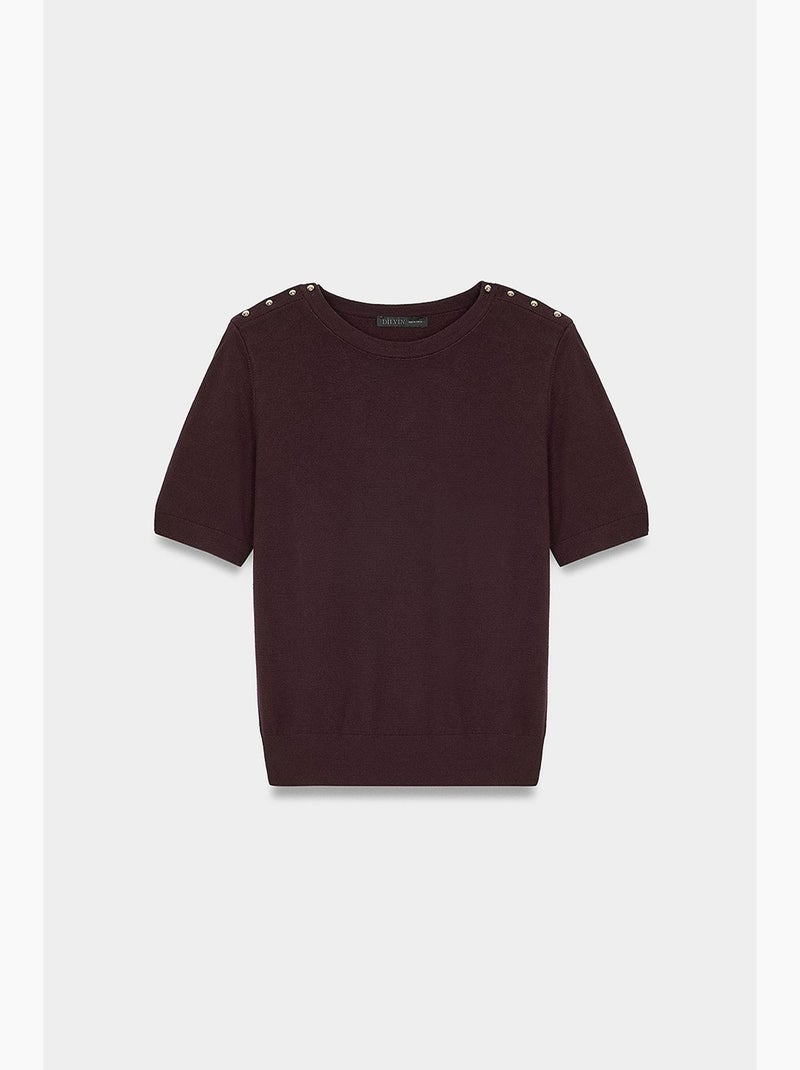 Camisola de decote redondo com botões dilvin Roxo - Kiabi