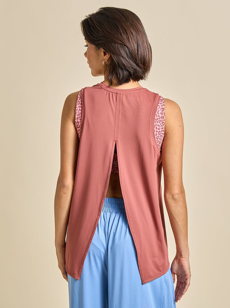 Camisola de desporto com copas integradas - (ekstract) Castanho - Kiabi