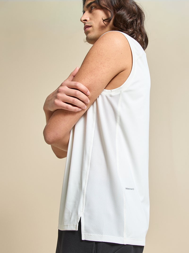 Camisola de desporto com mesh nas laterais - (ekstract) Branco - Kiabi