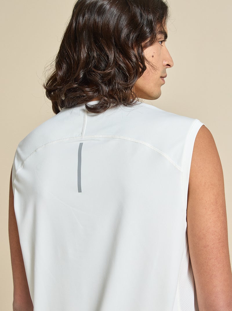 Camisola de desporto com mesh nas laterais - (ekstract) Branco - Kiabi