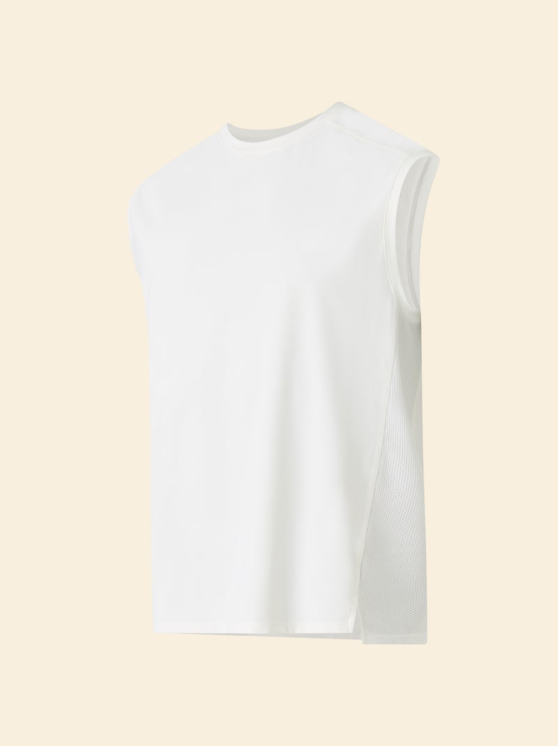 Camisola de desporto com mesh nas laterais - (ekstract) Branco - Kiabi