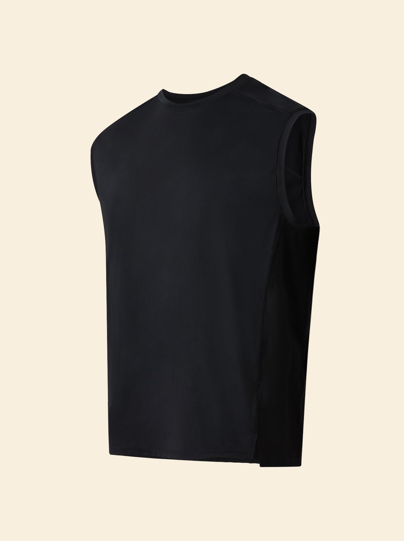 Camisola de desporto com mesh nas laterais - (ekstract) Preto - Kiabi