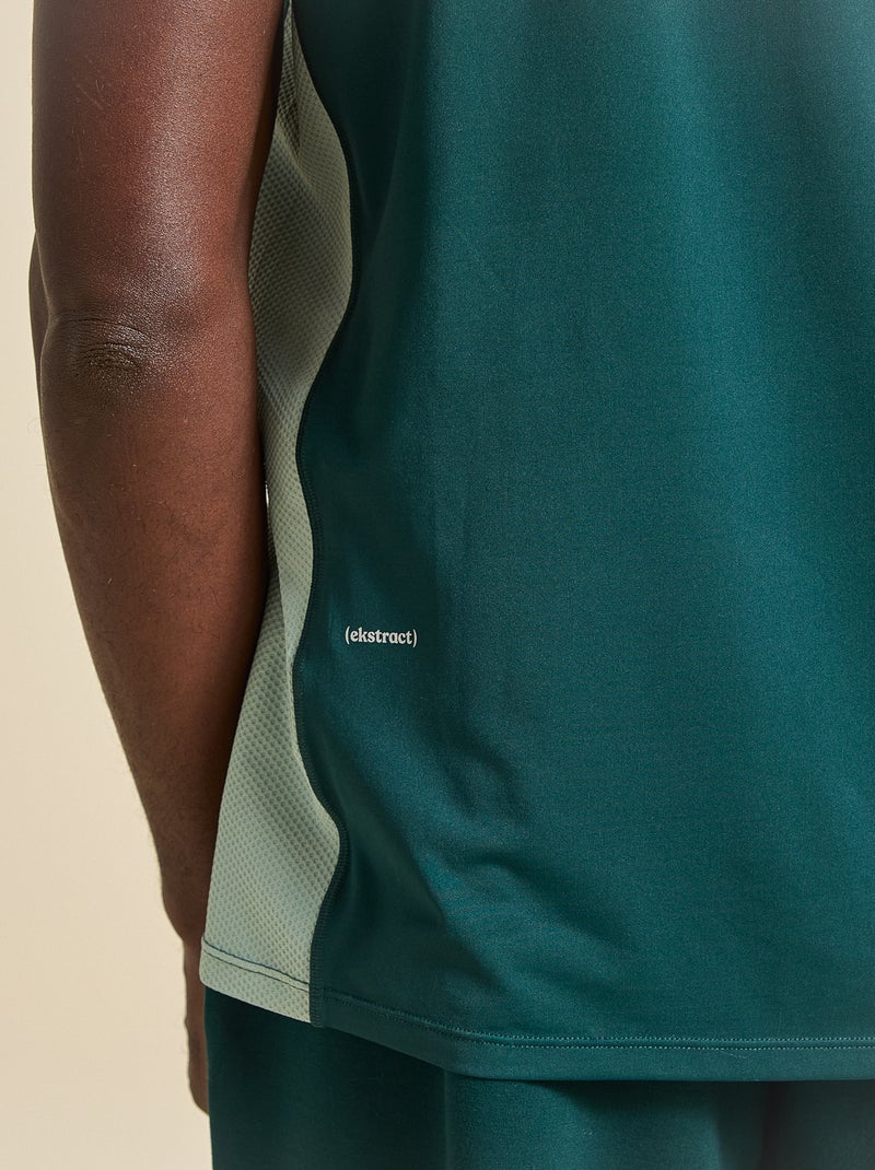 Camisola de desporto com mesh nas laterais - (ekstract) Verde - Kiabi