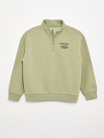 Camisola de felpo com gola de camionista
