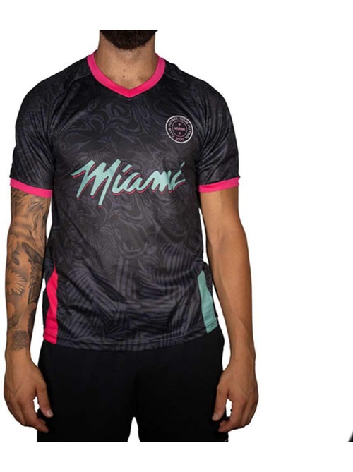 Camisola de Futebol Sport Zone Miami Preta/Rosa - Kiabi Camisola de Futebol Sport Zone Miami Preta/Rosa - Kiabi