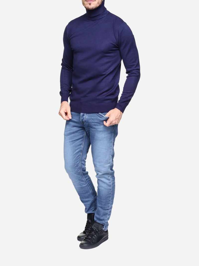 Camisola de gola alta - Kenzarro Azul - Kiabi