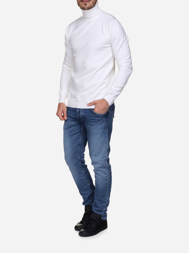 Camisola de gola alta - Kenzarro Branco - Kiabi