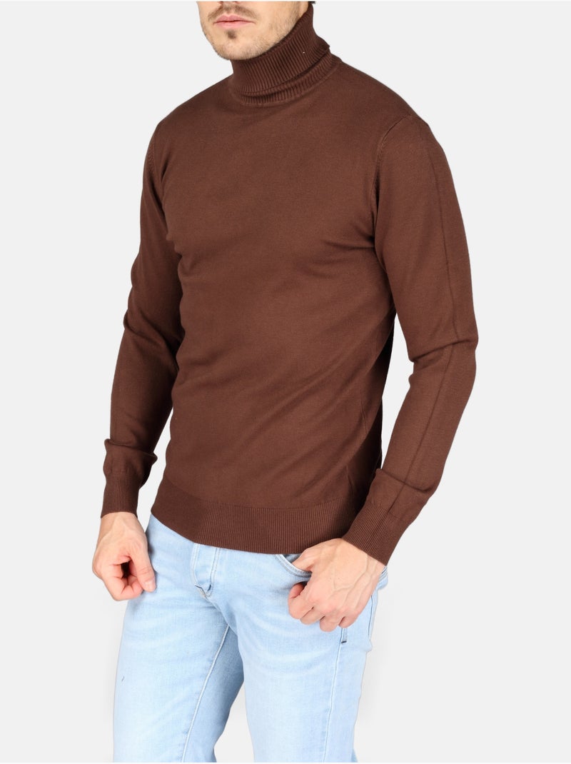 Camisola de gola alta - Kenzarro Castanho-escuro - Kiabi