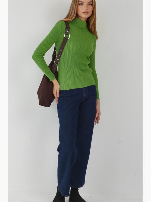 Camisola de gola alta ajustada e texturizada my fashion - Kiabi Camisola de gola alta ajustada e texturizada my fashion - Kiabi
