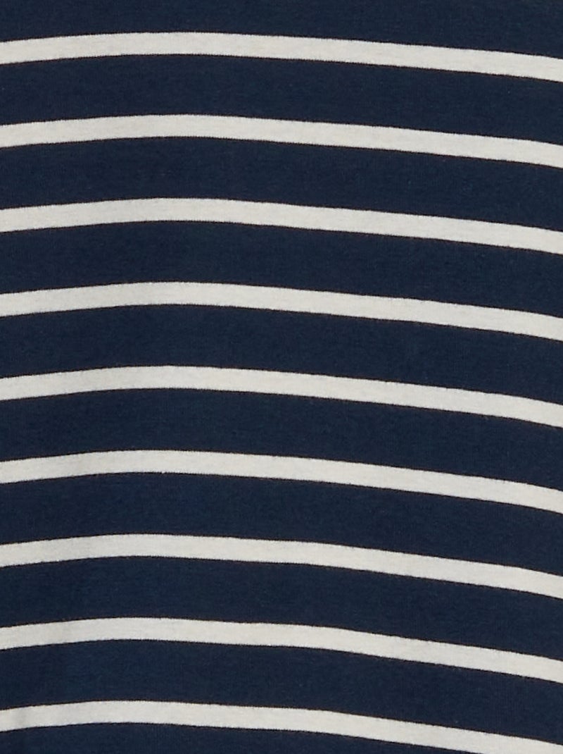 Camisola de gola alta às riscas em algodão elástico AZUL - Kiabi
