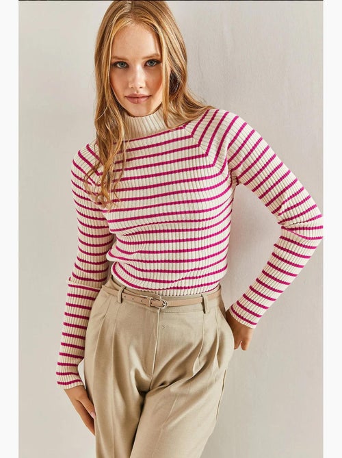 Camisola de gola alta às riscas lucci - Kiabi Camisola de gola alta às riscas lucci - Kiabi