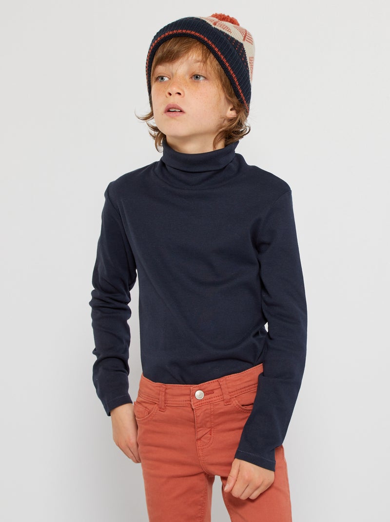 Camisola de gola alta Azul Marinho - Kiabi