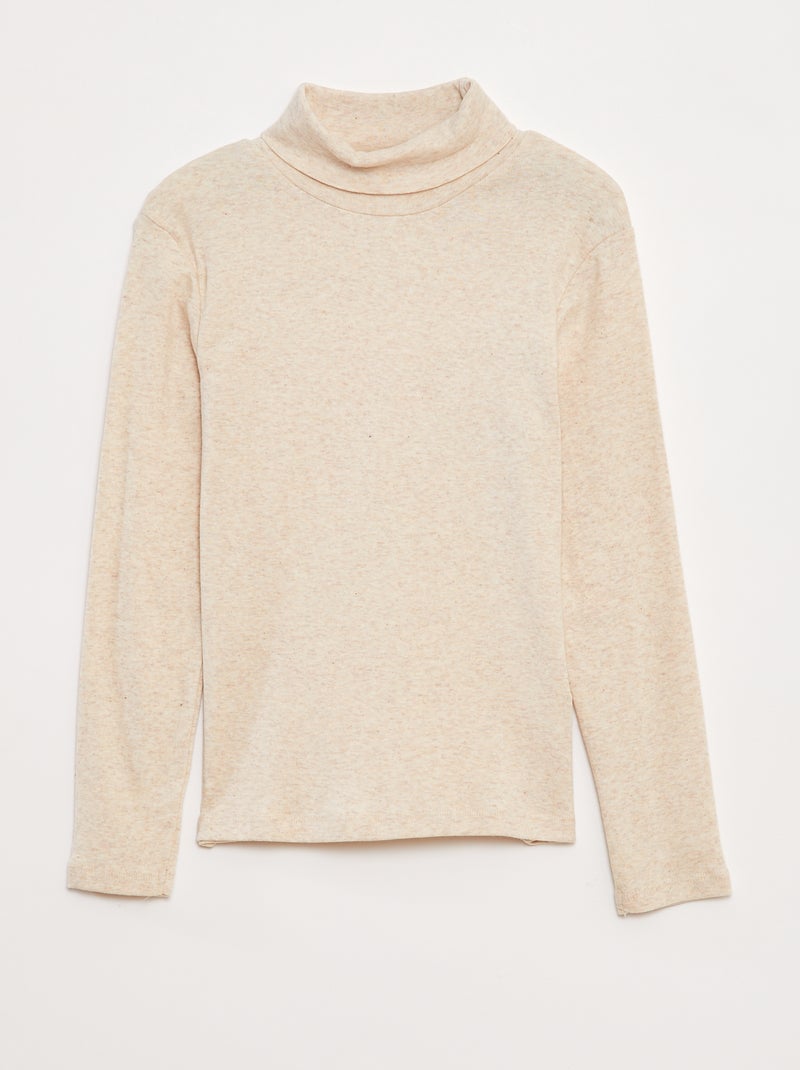 Camisola de gola alta Bege - Kiabi