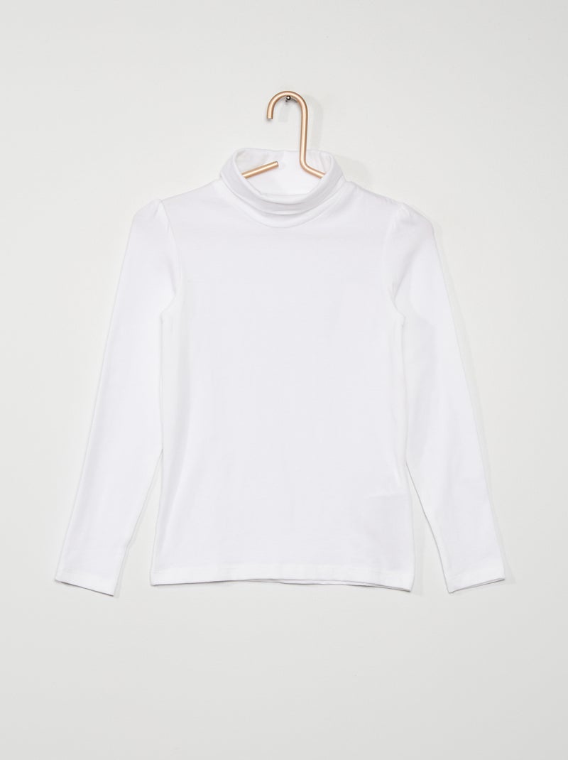 Camisola de gola alta Branco - Kiabi